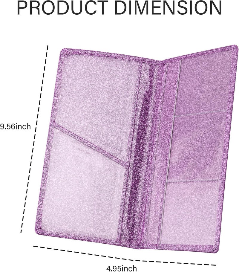 Stacool Bling Car Registration and Insurance Holder with Magnetic Clasp,PU Leather Car Organizers for ID,Bank Cards,Universal Glove Box Organizer (Purple) - Image 2